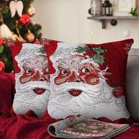 Velosso Tapestry Santa Filled Christmas Cushion | Size: 43 cm x 43 cm