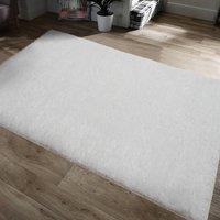 Home Republic Majestic Shaggy Textured Fluffy Rug in White | Size: 60 cm x 100 cm
