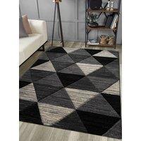 Home Republic Vision Geometric Carved Rug in Grey | Size: 120 cm x 170 cm