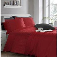 Velosso Pinsonic Design Duvet Cover & Pillowcase Set, Modern Bedroom Decor in Red | Size: Double