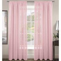 Velosso Rivera Plain Voile Panel Sheer Curtains in Pink | Size: 150 cm width x 137 cm drop
