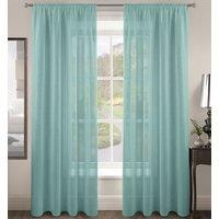 Velosso Rivera Plain Voile Panel Sheer Curtains in Blue | Size: 150 cm width x 137 cm drop