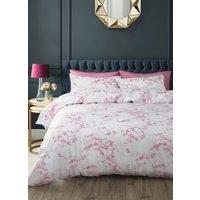 Velosso Marble Cotton Rich Printed Duvet Cover & Pillowcase Set in Pink | Size: Single