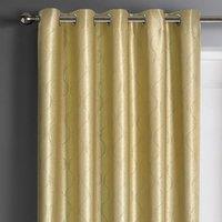Velosso Evisa Thermal Dimout Ready Made Eyelet Curtains in Mustard | Size: 117 cm width x 183 cm drop