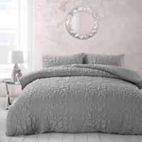Velosso Quilted Pinsonic Geometric Duvet Cover & Pillowcase Set in Grey | Size: Single