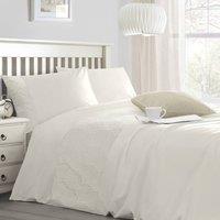 Velosso Elegant Bedding Set Pinsonic Geometric Duvet Cover & Pillowcase Set in Cream | Size: King