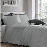 Velosso Pinsonic Design Duvet Cover & Pillowcase Set, Modern Bedroom Decor in Silver | Size: Double