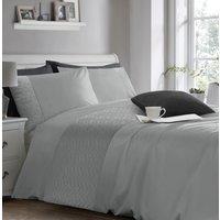 Velosso Pinsonic Design Duvet Cover & Pillowcase Set, Modern Bedroom Decor in Silver | Size: Super King