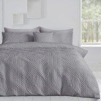 Velosso Pinsonic Design Duvet Cover & Pillowcase Set in Grey | Size: Double