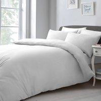 Velosso Chic Microfibre Duvet Cover & Pillowcase Set with Button Closure in White | Size: Single