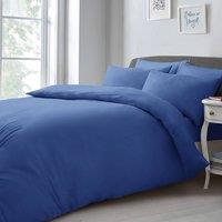 Velosso Chic Microfibre Duvet Cover & Pillowcase Set with Button Closure in Dark Blue | Size: Single