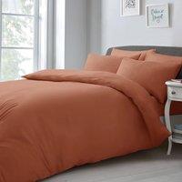 Velosso Chic Microfibre Duvet Cover & Pillowcase Set with Button Closure in Orange | Size: Double