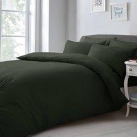 Velosso Chic Microfibre Duvet Cover & Pillowcase Set with Button Closure in Olive | Size: Single