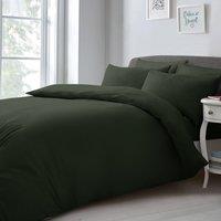 Velosso Chic Microfibre Duvet Cover & Pillowcase Set with Button Closure in Olive | Size: King