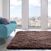 Home Republic Alaska Shaggy Anti Slip Machine Washable Rug in Chocolate | Size: 60 cm x 100 cm