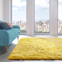 Home Republic Alaska Shaggy Anti Slip Machine Washable Rug in Yellow | Size: 80 cm x 150 cm