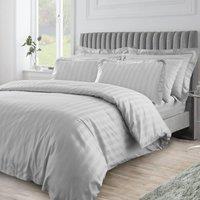 Velosso Elegant Embossed Design Duvet Cover & Pillowcase Set in Grey | Size: Double