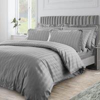 Velosso Elegant Embossed Design Duvet Cover & Pillowcase Set in Charcoal | Size: Single