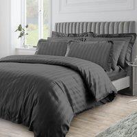 Velosso Elegant Embossed Design Duvet Cover & Pillowcase Set in Black | Size: Single