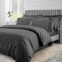 Velosso Elegant Embossed Design Duvet Cover & Pillowcase Set in Black | Size: Double