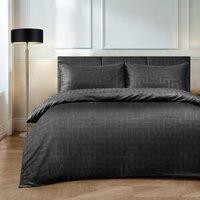 Velosso Elegant Embossed Pattern Duvet Cover & Pillowcase Set in Beige | Size: King