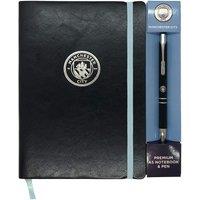 Manchester City FC A5 Notebook & Pen Set in Black
