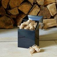 Valiant Firelighter & Pellet Storage Box Container - Black Steel