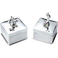 Arthur Price Bambino 'Giraffe' Silver Plated First Curl & First Tooth Trinket Boxes Luxury Children's Gift