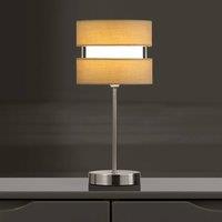 K LIVING Chrome Table Lamp with Layer Fabric Shade Yellow Ochre