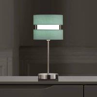 K LIVING Chrome Table Lamp with Layer Fabric Shade Duck Egg in Blue