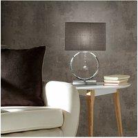 K LIVING Lizzy Chrome Table Lamp with Hanging Ball pendant & grey shade in Silver