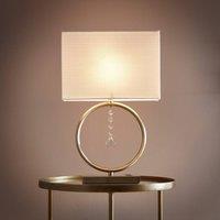 K LIVING Lizzy Antique Brass Table Lamp with Cream Shade in Gold