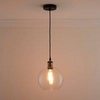 K LIVING Antonio 1 light Hanging Clear Glass Ceiling Pendant with Filament Bulb