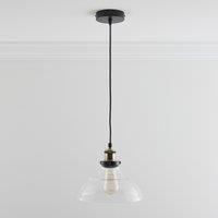 K LIVING Jack One Light Hanging Clear Glass Ceiling Pendant with Filament Bulb