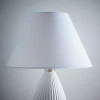 K LIVING 12 White Textured Linen Fabric Coolie Lampshade Modern Table Lamp & Floor Lamp Cone Light Shade | Size: 12 inches