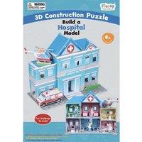 Fiesta Crafts Build A 3D Hospital Puzzle Construction Model Craft Kits in Blue