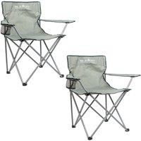 VFM e-Store Folding Camping Chair with Carry Bag & Cup Holder 51cm x 81cm 2 Pack in Grey | Size: 51 cm x 81 cm