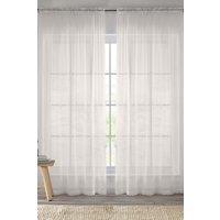 Enhanced Living Plain Sheer Voile Panel Curtains Panel - Pair with Rod Pocket Header in Cream | Size: 145 cm width x 229 cm drop