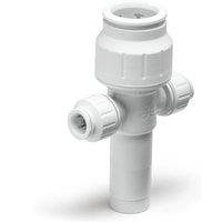 John Guest 22mm x 10mm 2 Port Manifold With Stem PEM582210AW in White