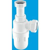 McAlpine A10A 75mm Water Seal Adjustable Inlet Bottle Trap with Multifit Out in White