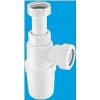 McAlpine AA10 75mm Water Seal Plastic Adjustable Inlet Bottle Trap With 1" in White
