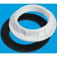 McAlpine BN1 White Plastic Backnut with Rubber Washer 1.25" BSP