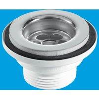 McAlpine BSW1P 60mm Stainless Steel Flange Centre Pin Basin Waste with Black
