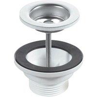 McAlpine BSW1PC 60mm Stainless Steel Flange Centre Pin Basin Waste with Blac in Black