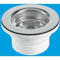 McAlpine BSW10P Centre Pin Bath Waste: 70mm Stainless Steel Flange: Black PV