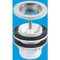 McAlpine BSW11P 1.25" x 60mm Stainless Steel Flange Centre Pin Basin Waste: in White