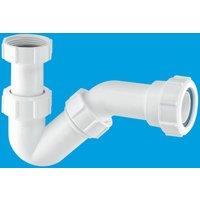 McAlpine BT1 19mm Water Seal Adjustable Inlet Tubular Swivel 'P' Trap with M in White