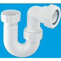 McAlpine BT3 75mm Water Seal Tubular Low Inlet Swivel 'P' Trap with 1.25" Mu in White