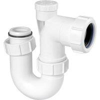 McAlpine BT3V Tubular Swivel Low Inlet 'P' Trap with Anti-Syphon Valve. (Silentrap) in White