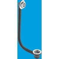 McAlpine Chrome Plated Combined Bath Waste & Overflow with Centre Pin Fixi in Silver